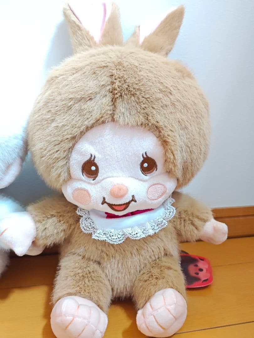 非売品レア♥モンチッチ ラテブラウン スノー Lぬいぐるみ♥チムたんくすみピンク
