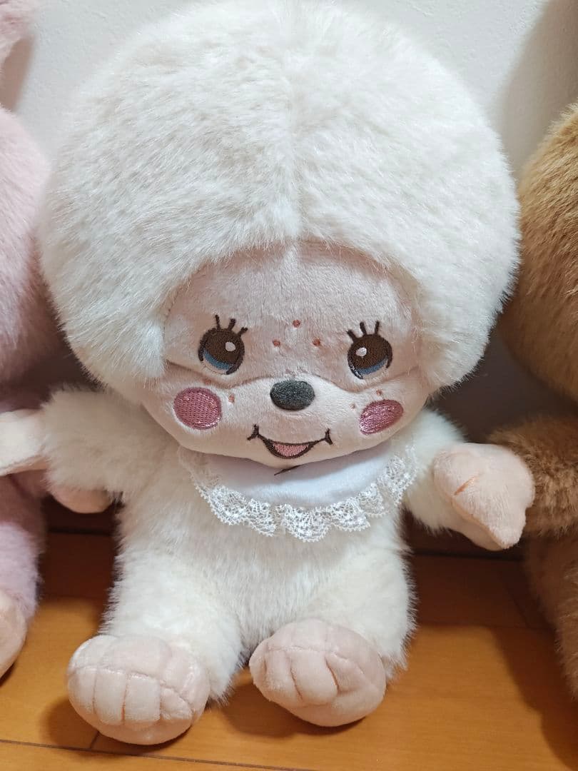 非売品レア♥モンチッチ ラテブラウン スノー Lぬいぐるみ♥チムたんくすみピンク