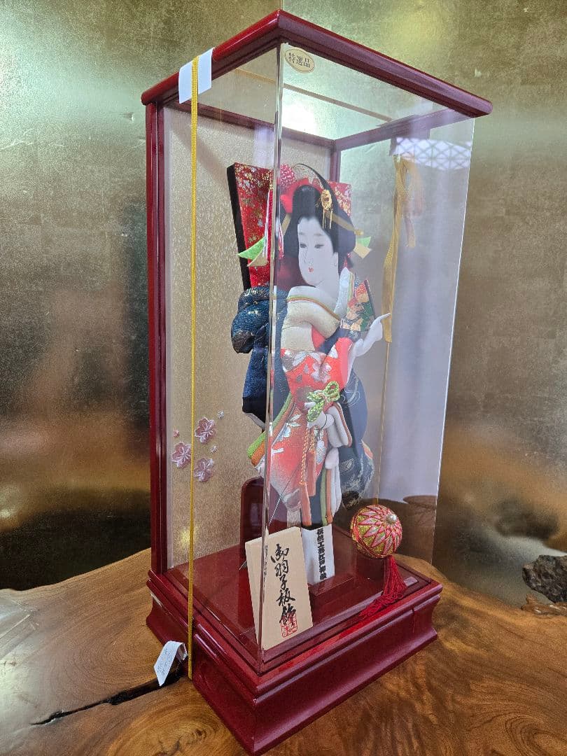 【一点限り】正月飾り　羽子板　ケース飾り　H52