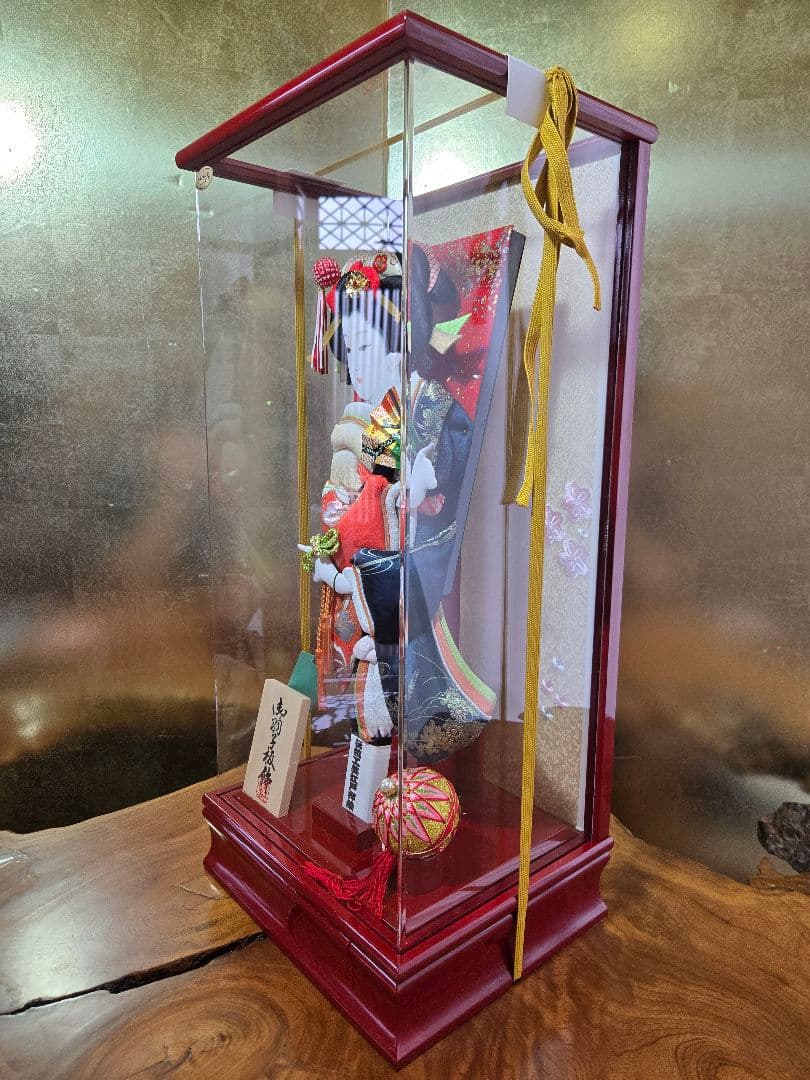 【一点限り】正月飾り　羽子板　ケース飾り　H52