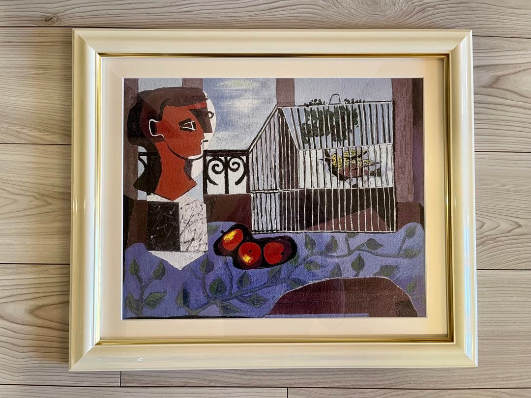 ピカソ　「鳥籠」　レプリカ　額サイズ約470×400mm