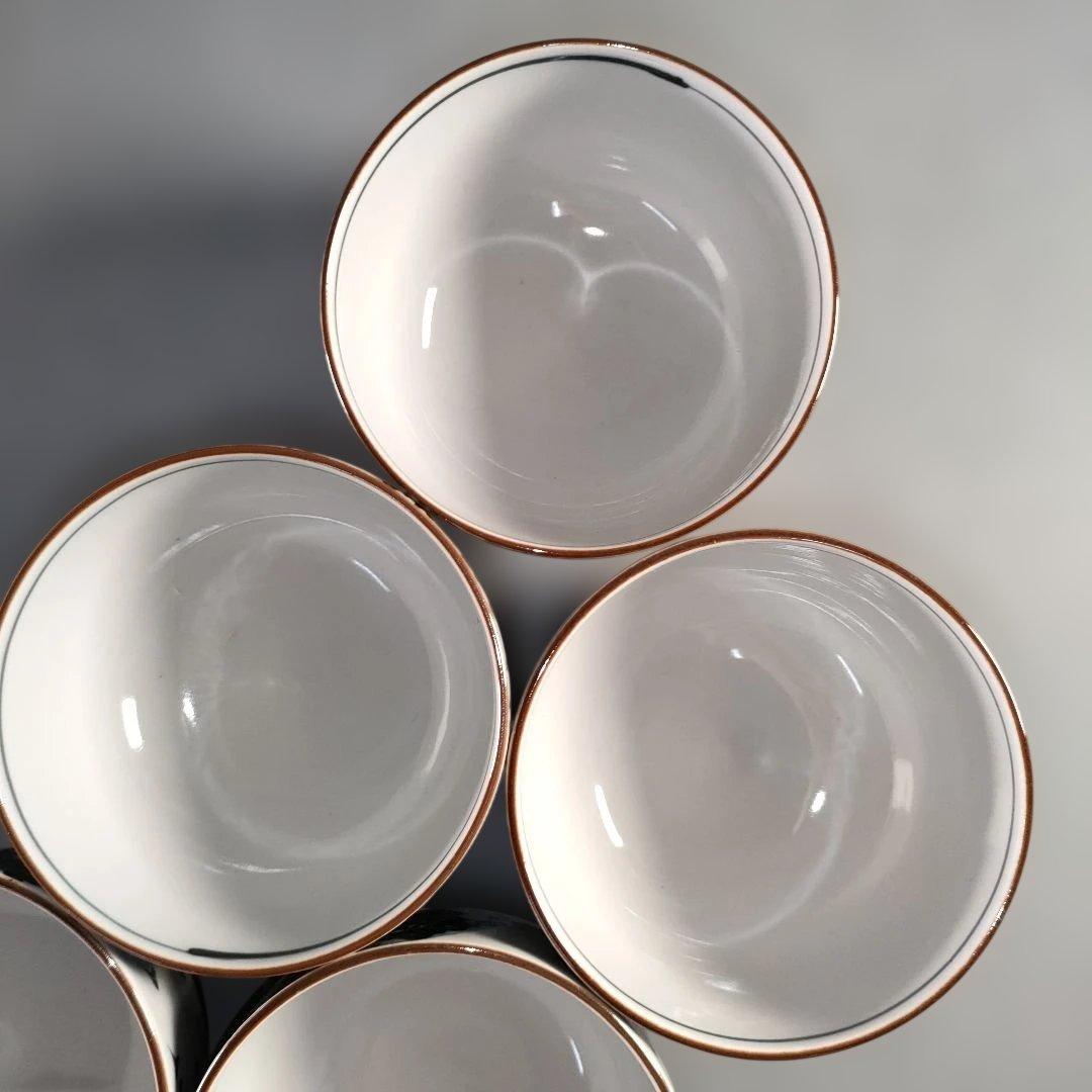 A1384-1/京焼・清水焼/平安瑞古 造/古染山水蓋付汲出茶碗5客/共箱/茶器