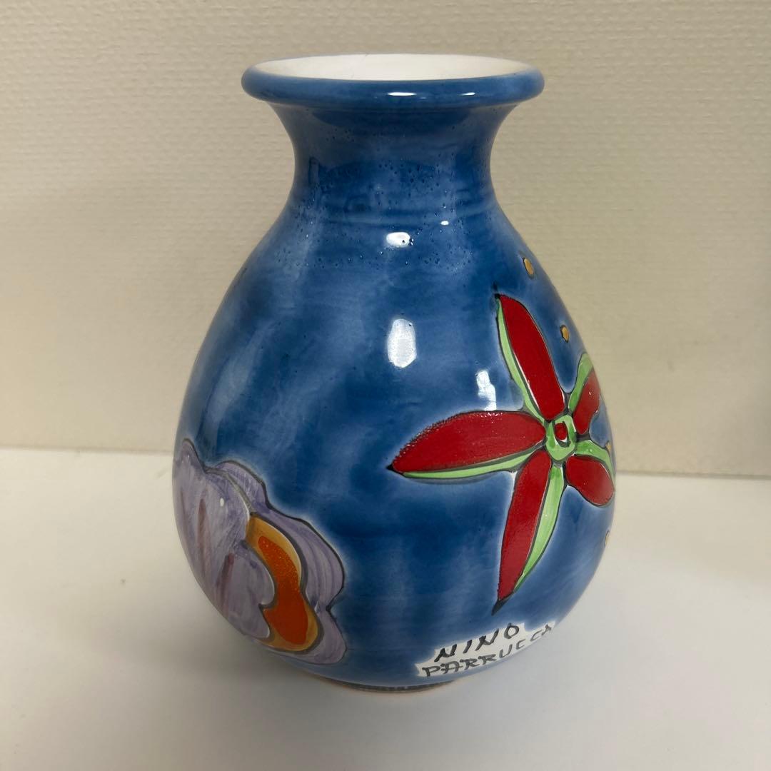 ニーノ・パルッカ（Nino Parrucca）のイタリア製シチリア陶器の花瓶　魚