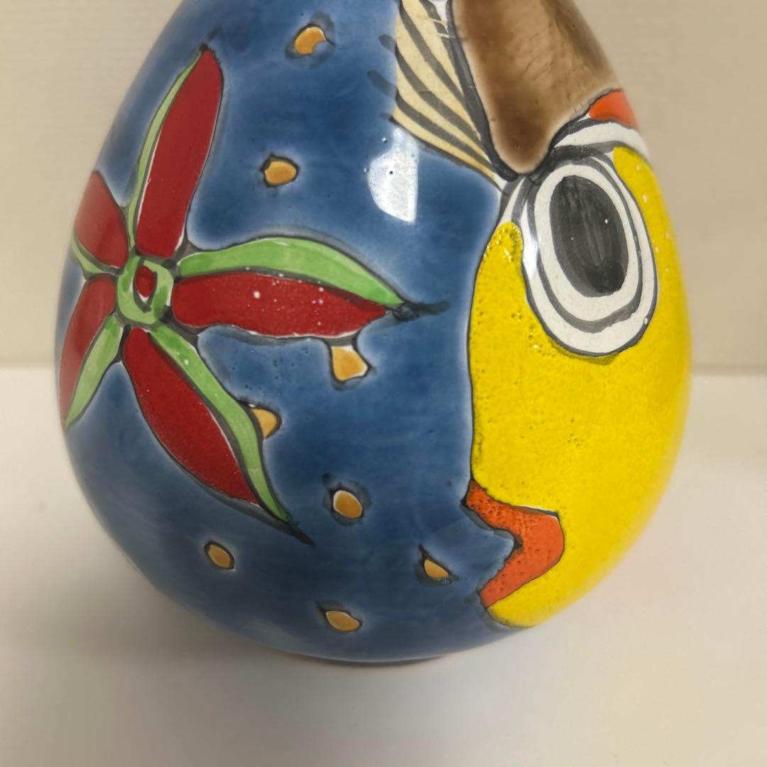 ニーノ・パルッカ（Nino Parrucca）のイタリア製シチリア陶器の花瓶　魚