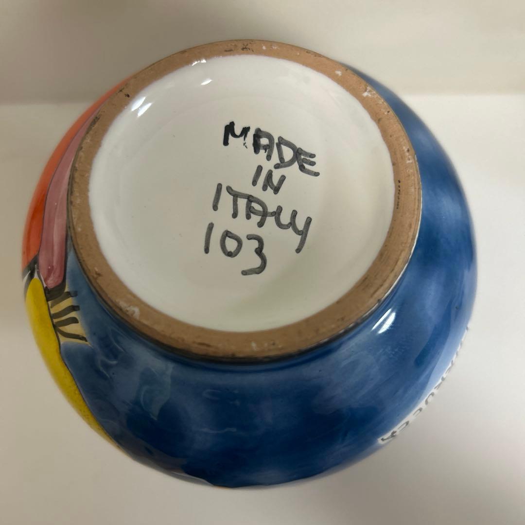 ニーノ・パルッカ（Nino Parrucca）のイタリア製シチリア陶器の花瓶　魚