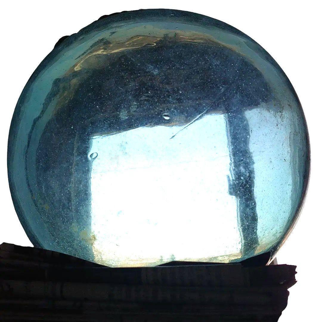 極レア 模様入りガラス玉 浮き玉 ガラス玉 1個 30㎝　浮き球 アンティーク