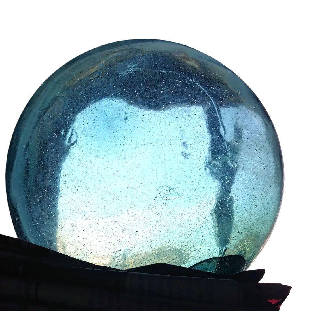 極レア 模様入りガラス玉 浮き玉 ガラス玉 1個 30㎝　浮き球 アンティーク