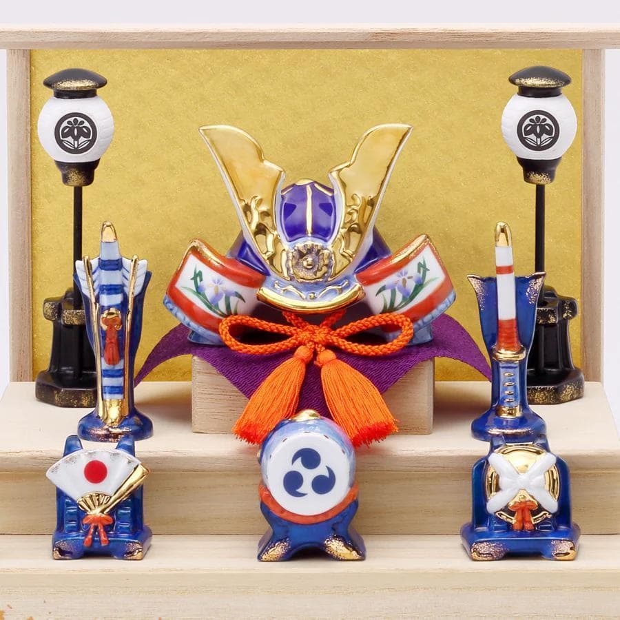 薬師窯　五月人形　染錦出世兜　新品　鎧　鎧飾り　コンパクト　初節句　日本　武将