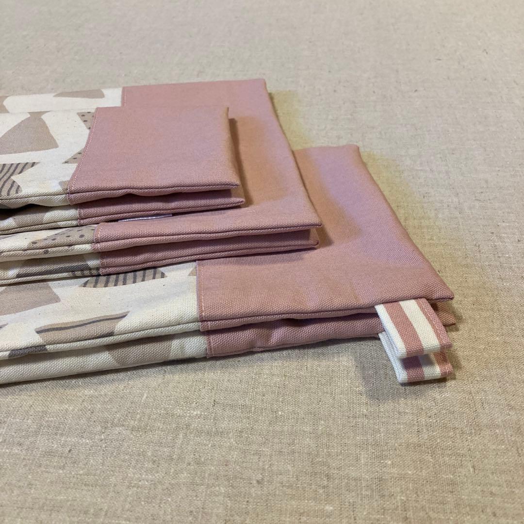 入園入学5点セット　アイボリーリボン　くすみピンク　ネームタグ　女の子　匿名配送