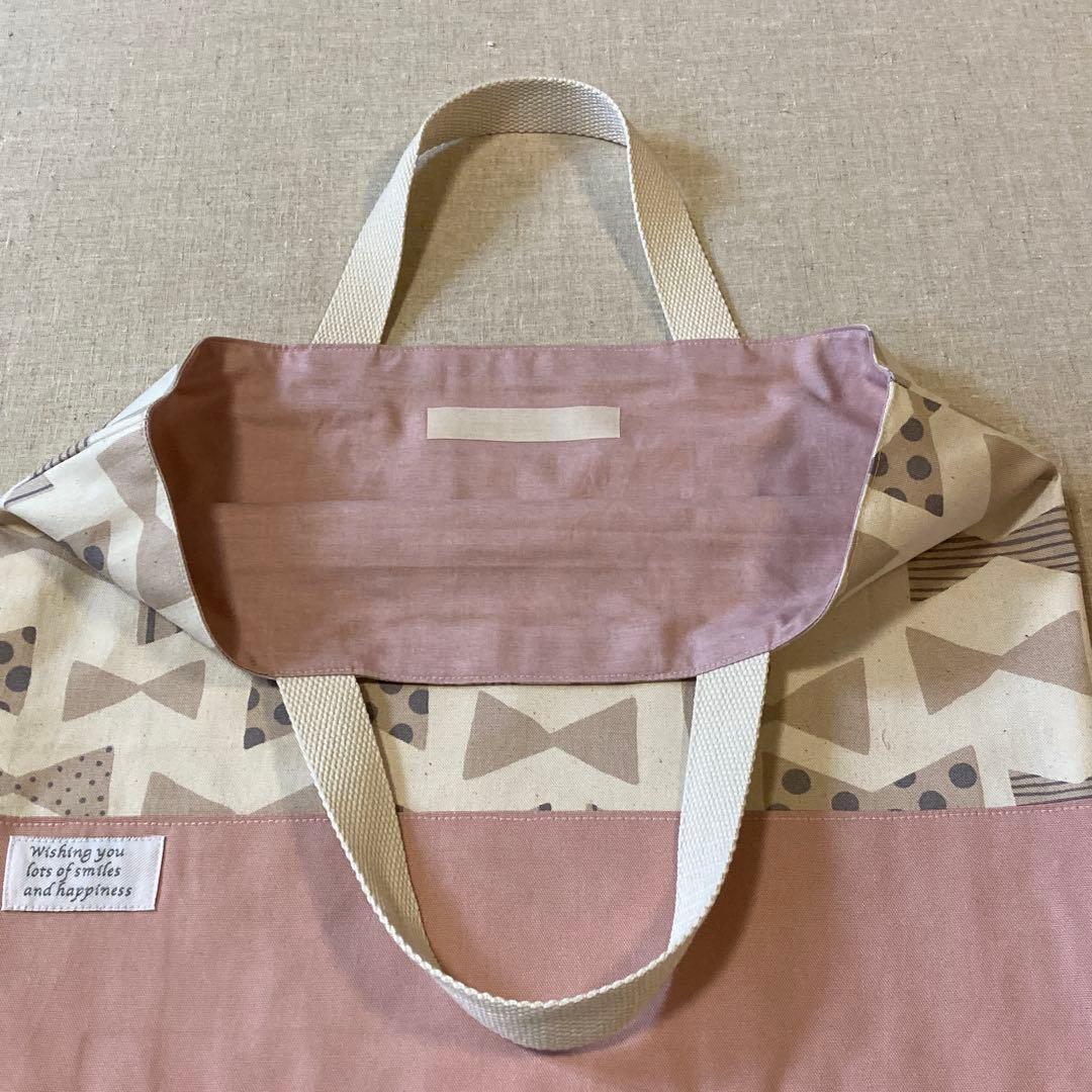 入園入学5点セット　アイボリーリボン　くすみピンク　ネームタグ　女の子　匿名配送