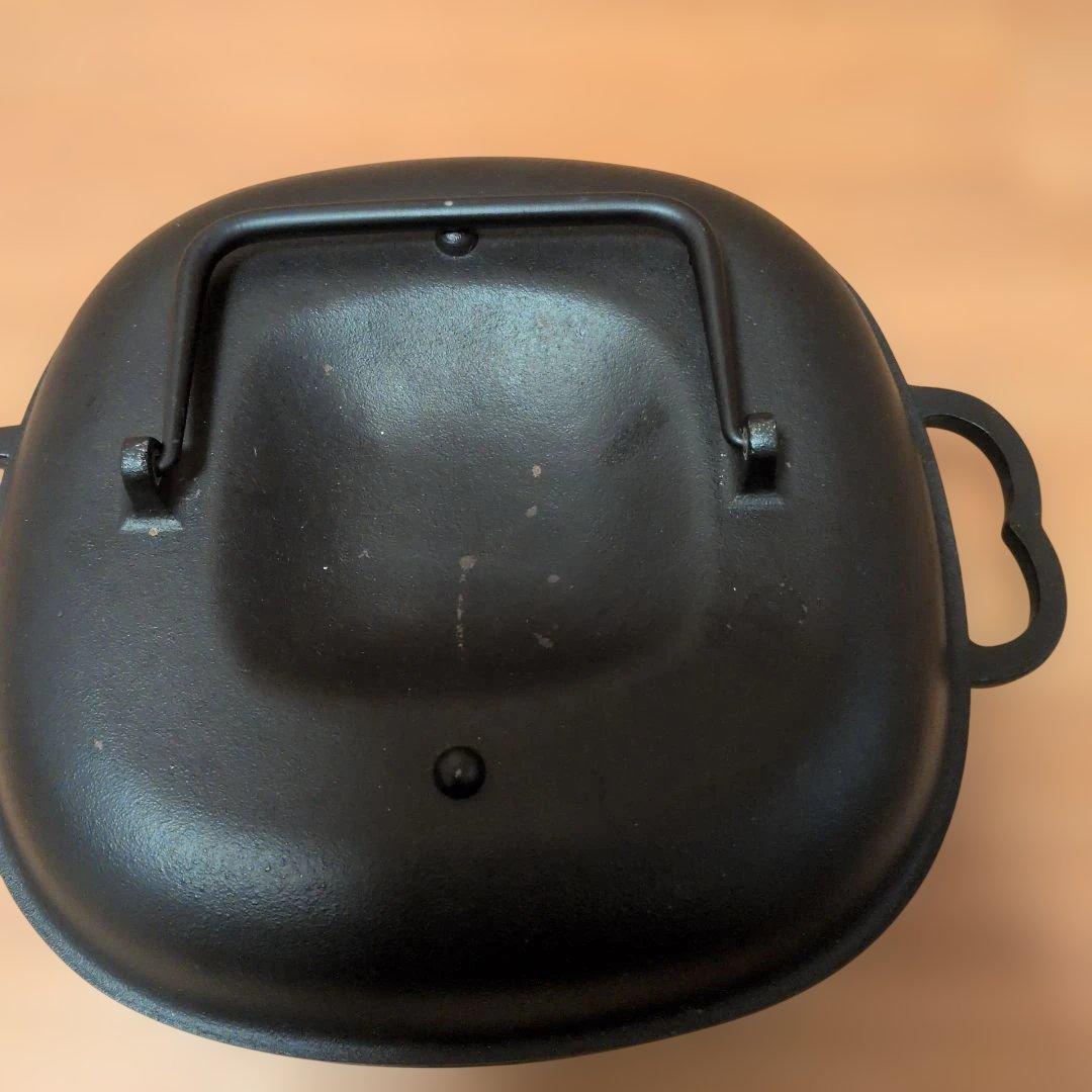 鋳 やきいも鍋 黒 内寸24.5×24.5cm 直火用 南部鉄器