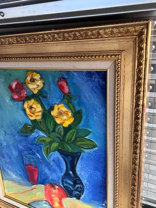 ◆油絵　静物画　矢内作　直筆◆A-3439