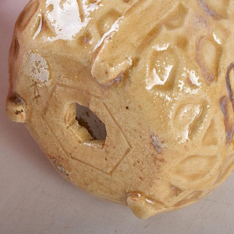 美濃焼　加藤芳右衛門作　黄瀬戸　茶巾筒　C　8385