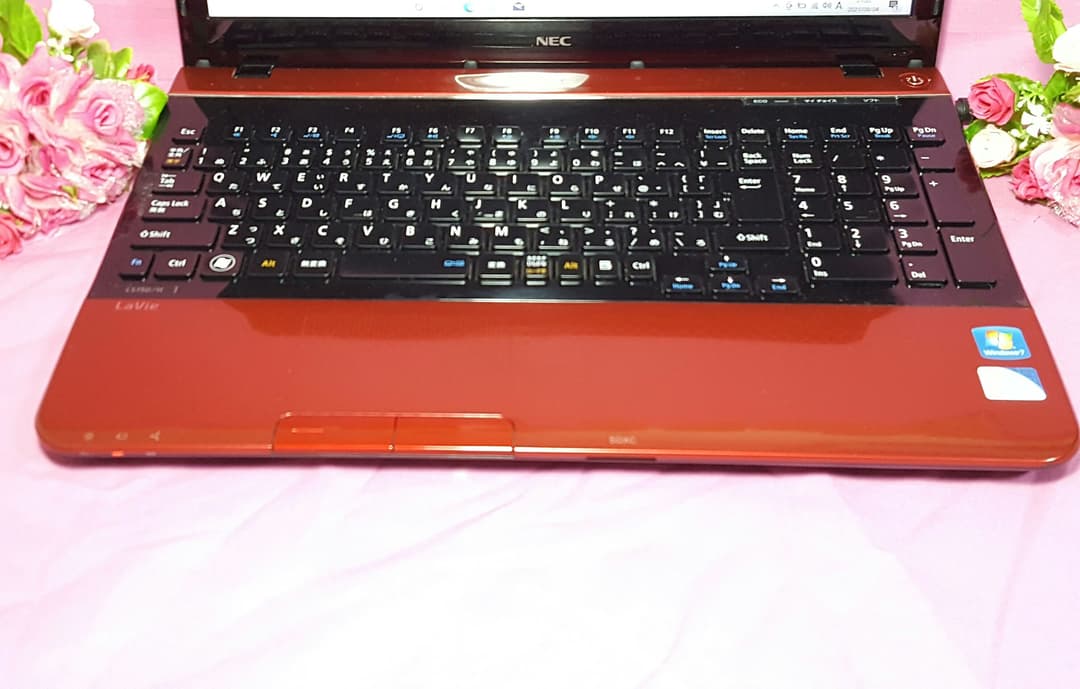 Win10❥レッド❥LaVie❥大容量320GB❥HDMI❥カメラ❥テンキ付き❥