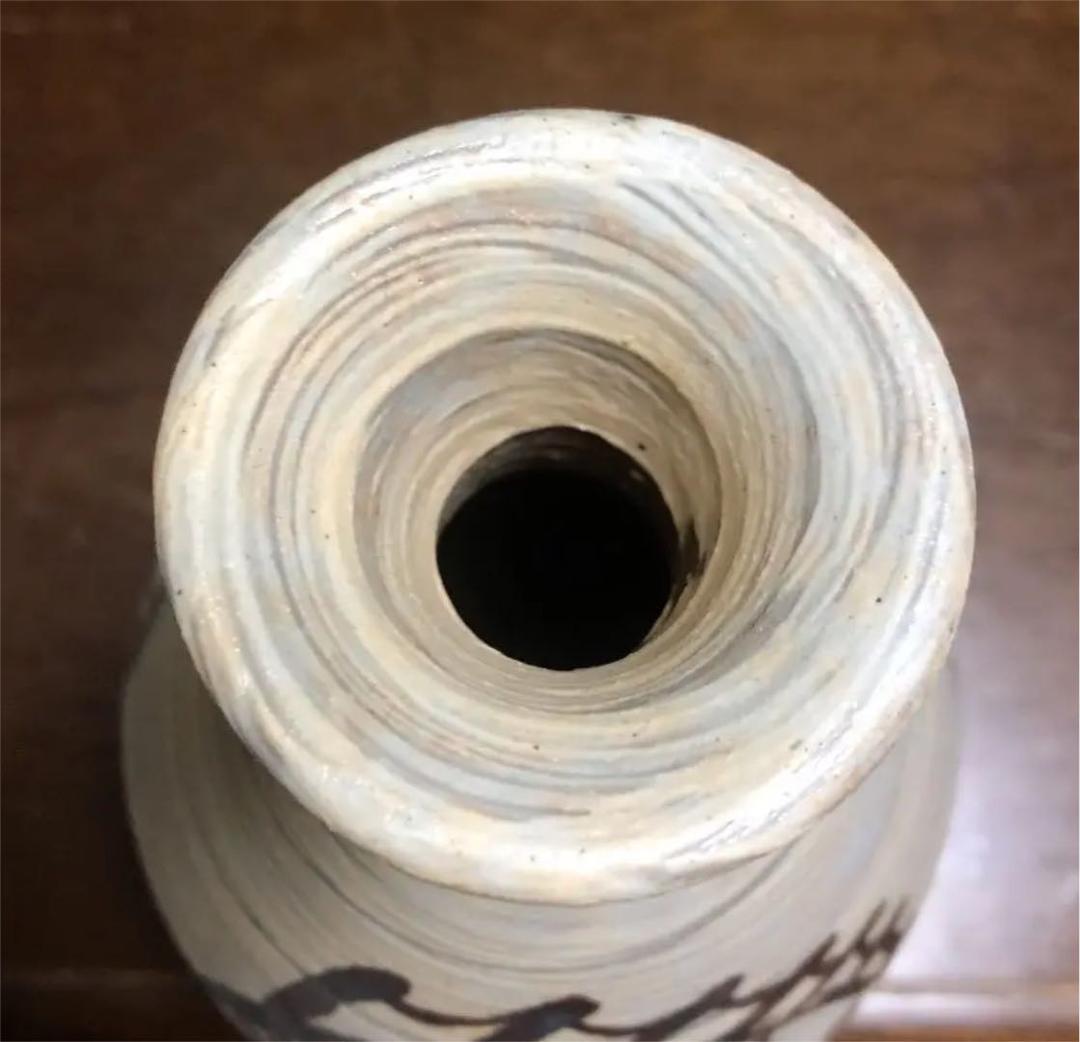 粉青沙器魚文瓶　李朝写し