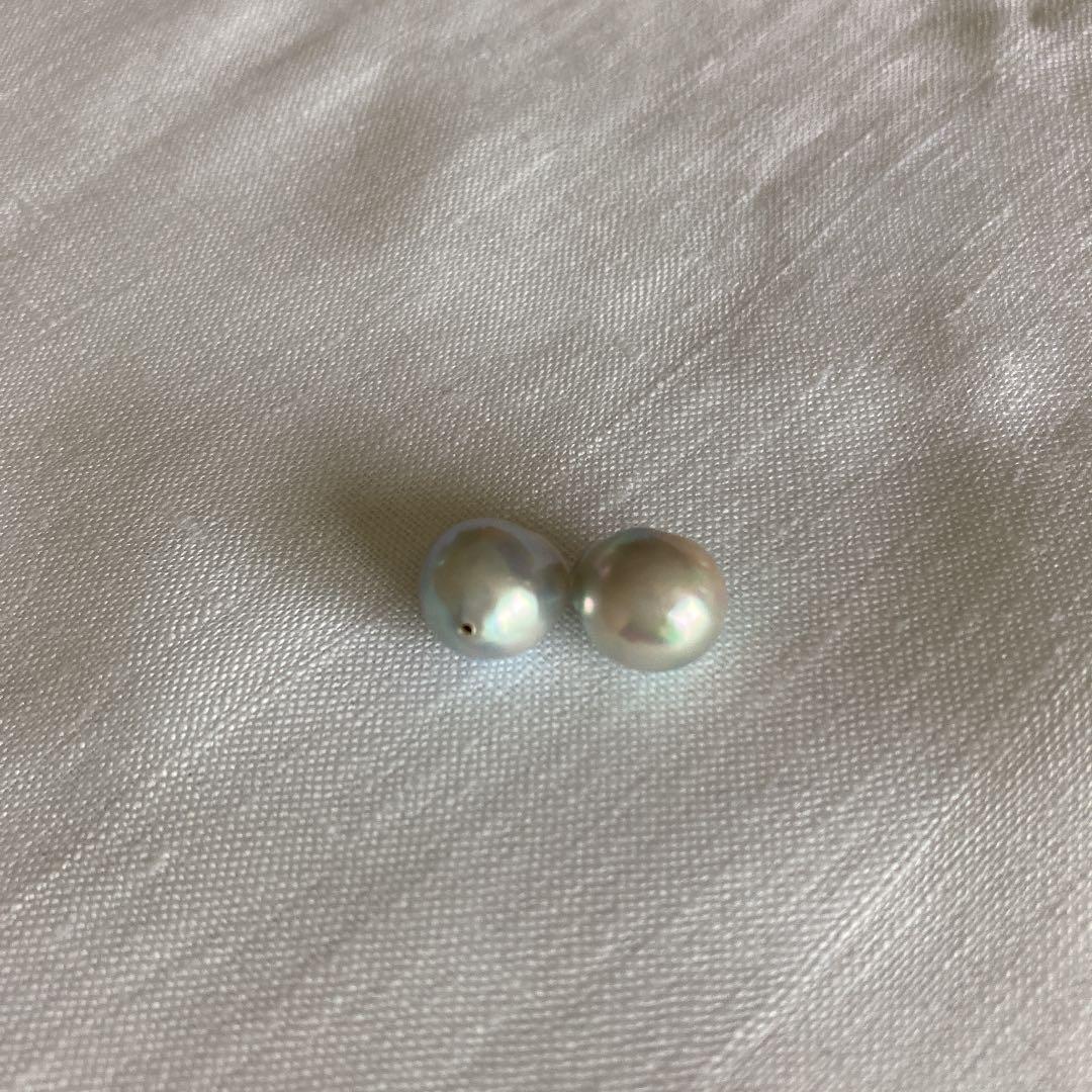 新品未使用　バロックパール　あこや本真珠　穴あき　パーツ　ルース