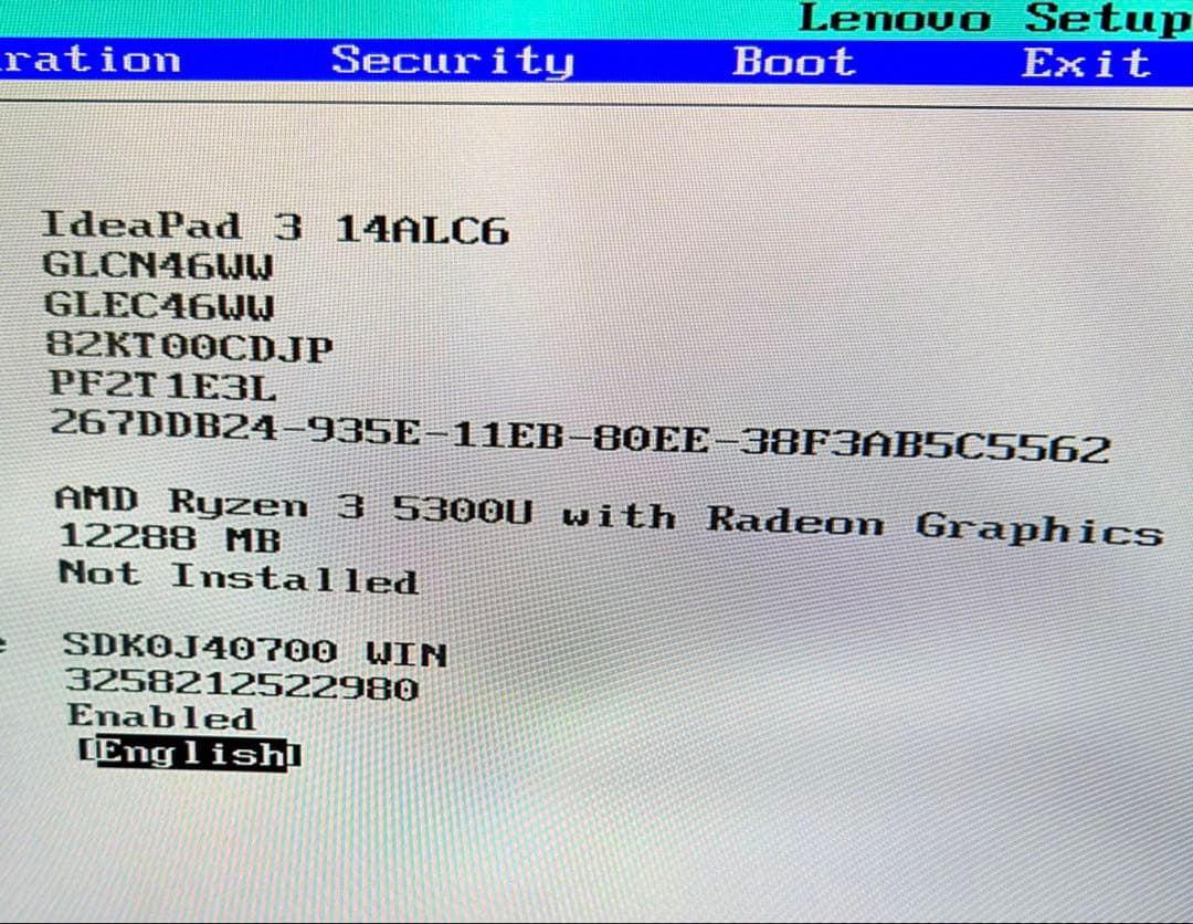 IdeaPad3/ 14ALC6-Ryzen 3・メモリ12GB