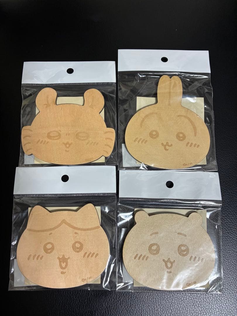 ちいかわ木製コースター、豆皿セット