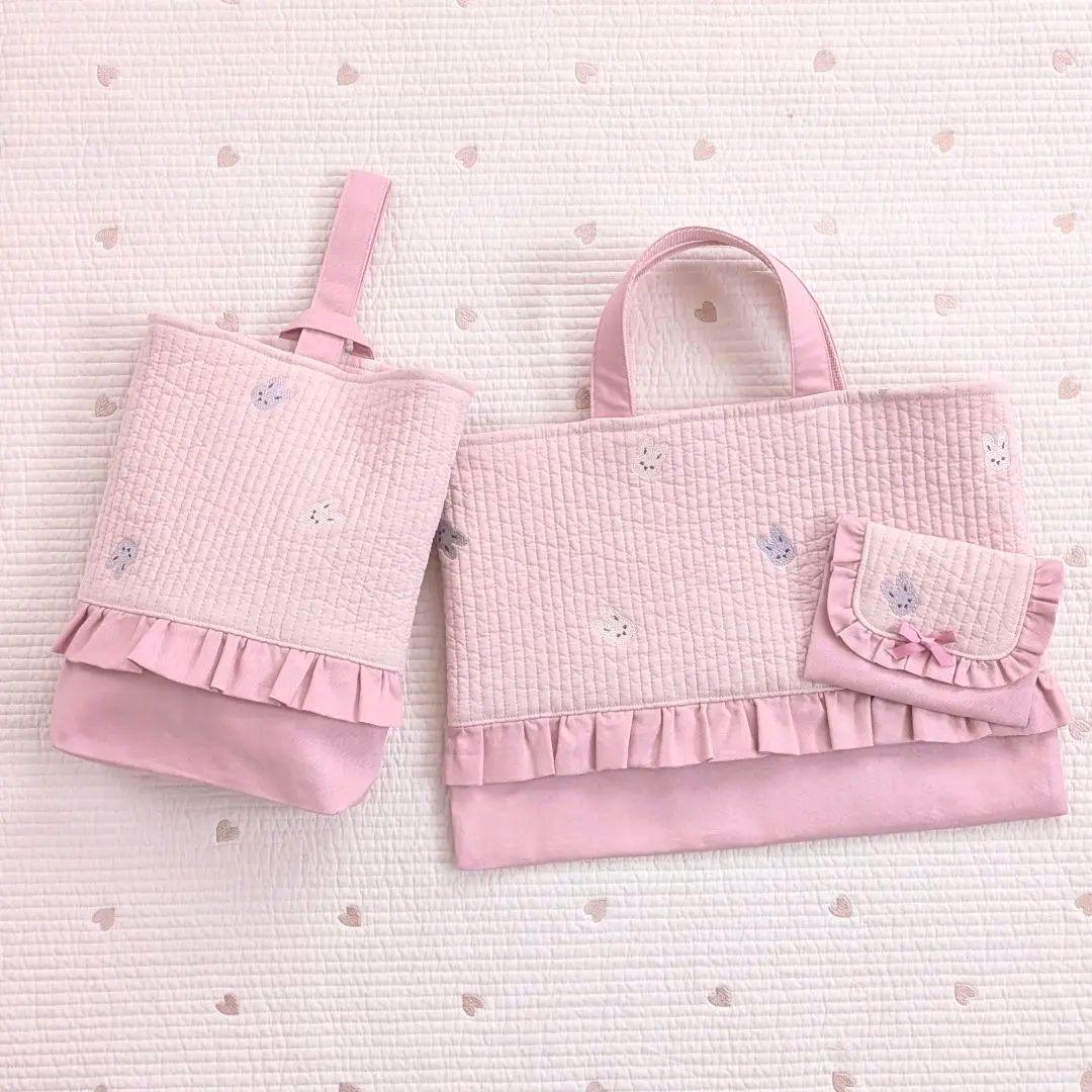 入園入学セット　うさぎ刺繍ヌビ