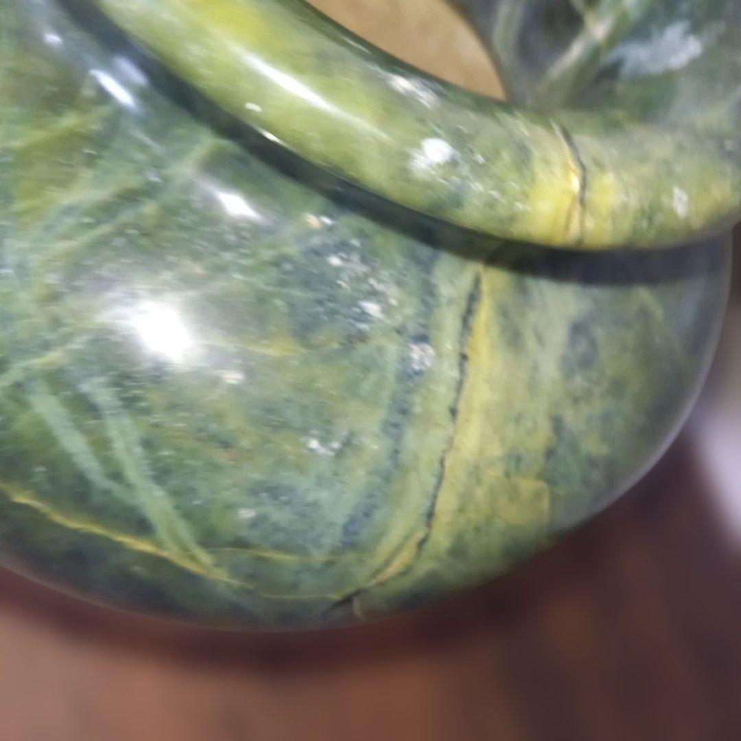 大理石調　花瓶　グリーン　珍品　緑　約６・８キロ　オブジェ　人造石