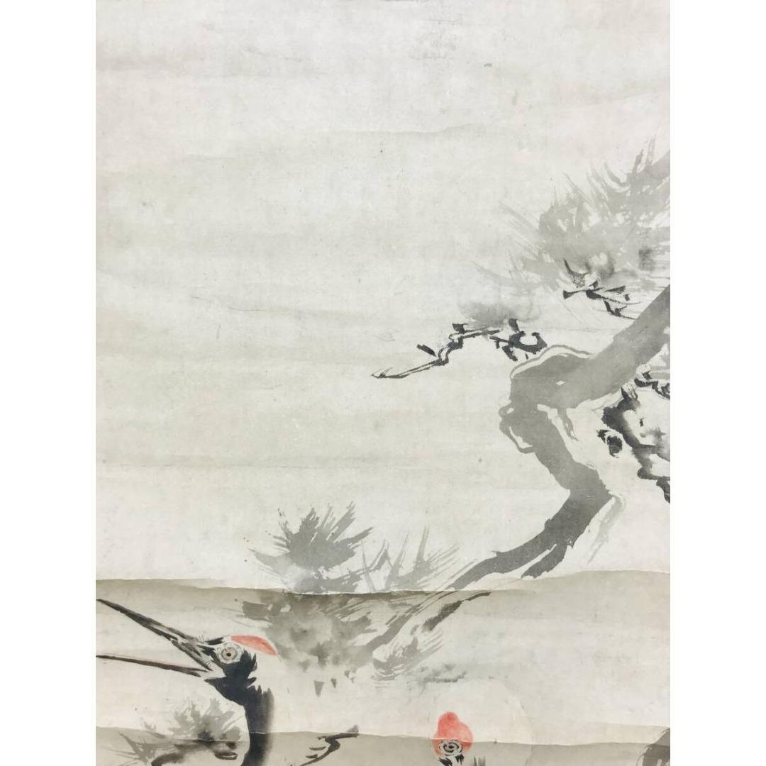 真作/釧雲泉/松に双鶴図/花鳥図/祝掛軸/正月掛軸/掛軸☆宝船☆AK-903