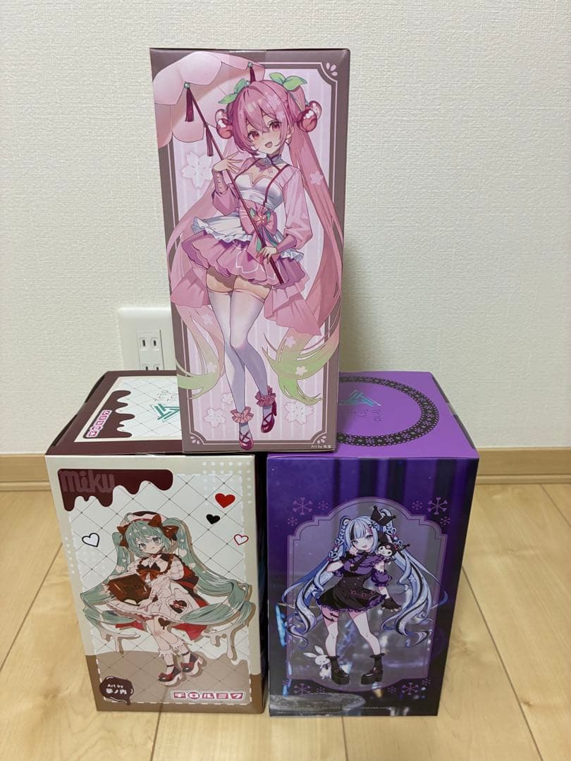初音ミク フィギュア 3種セット 桜ミク 雪ミク チロルチョコ