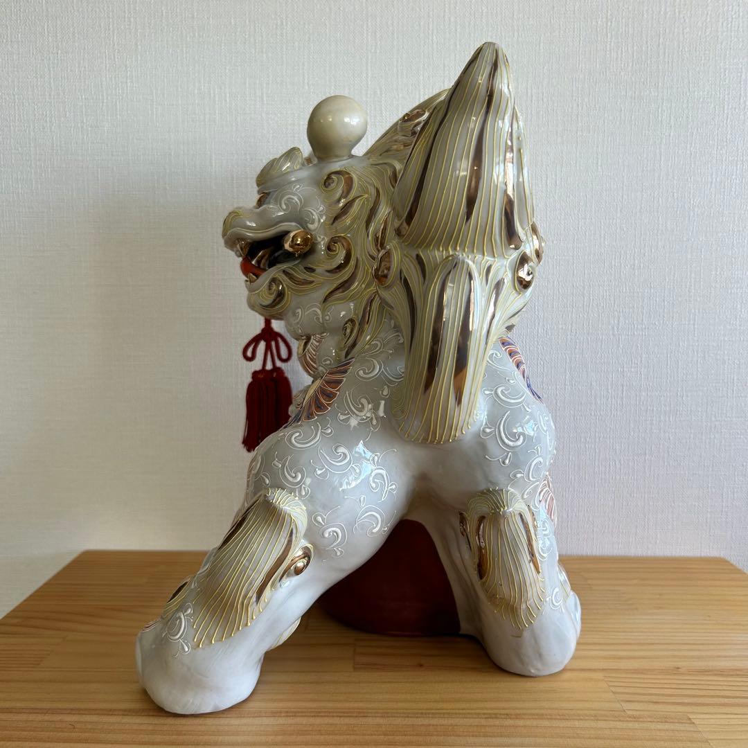 九谷焼　唐獅子　玉乗り獅子　剣獅子　魔除け　縁起物　高さ31cm