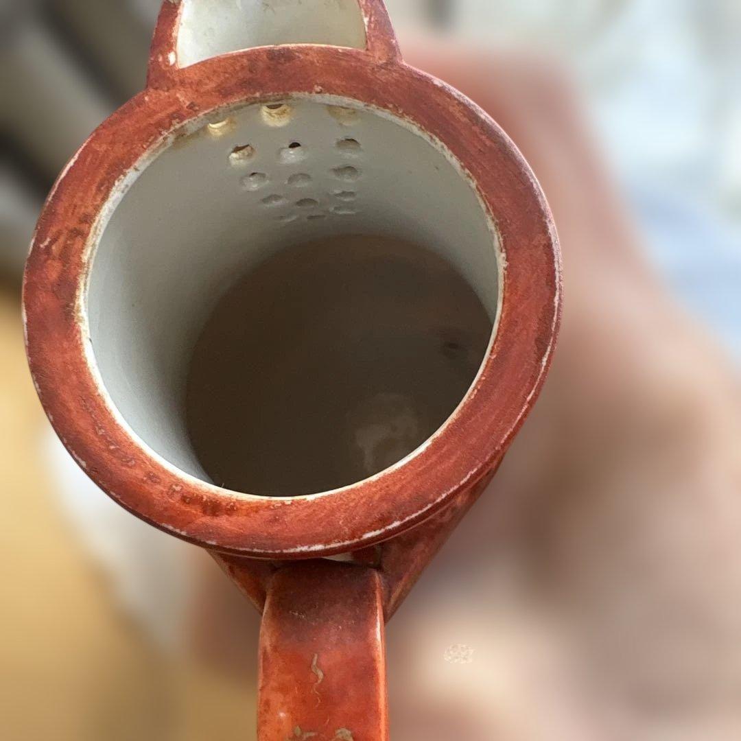 サービス出品　逸品　里帰り大ポット　九谷造　赤絵　綿密な図柄　古美術　名品