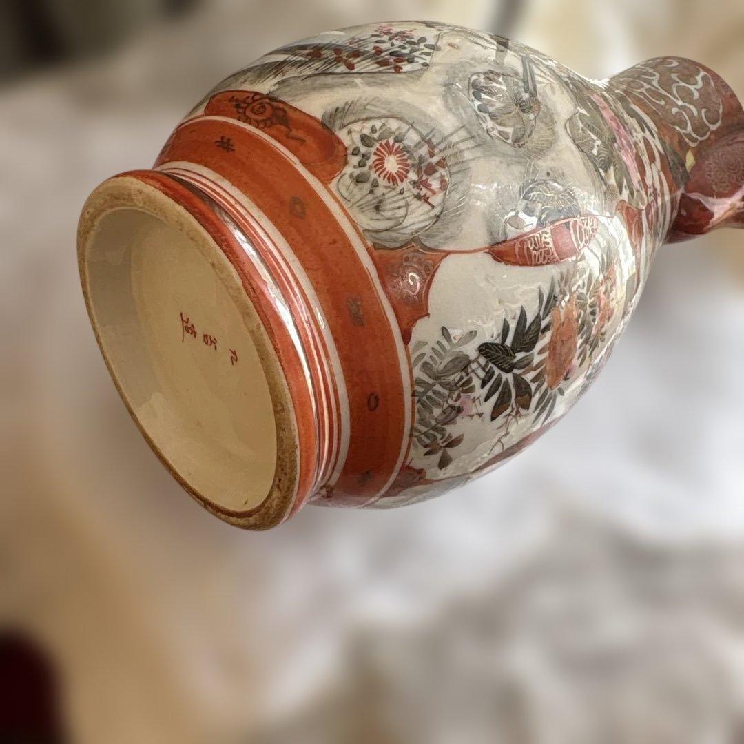 サービス出品　逸品　里帰り大ポット　九谷造　赤絵　綿密な図柄　古美術　名品