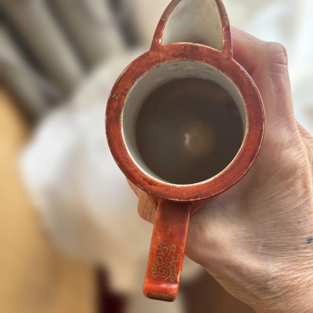 サービス出品　逸品　里帰り大ポット　九谷造　赤絵　綿密な図柄　古美術　名品