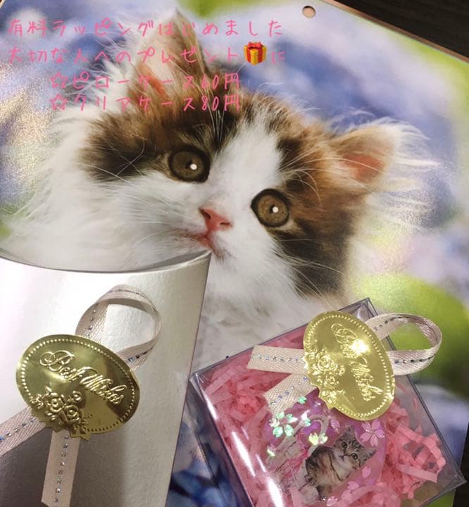 レジンヘアゴム、ウルウル子猫ちゃん