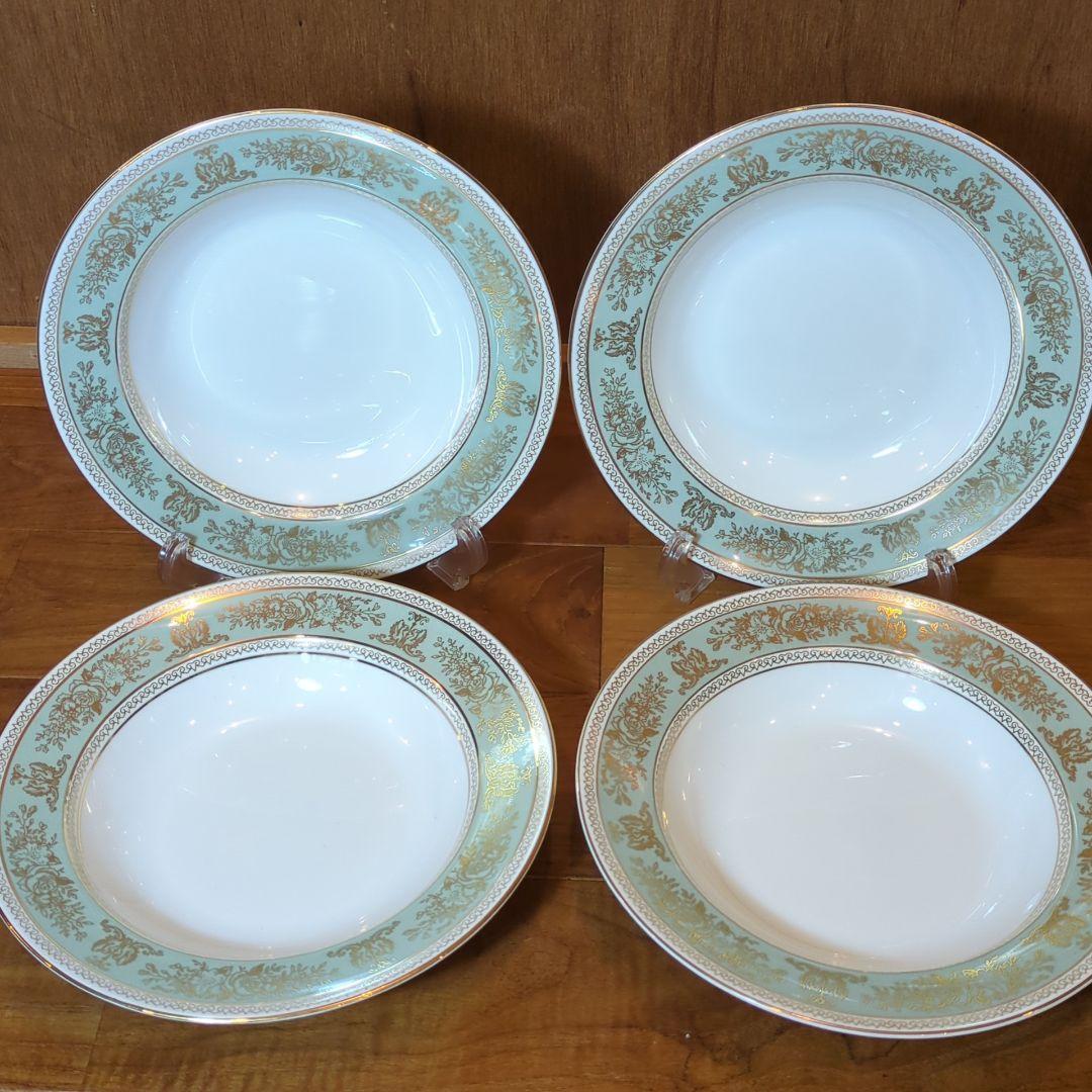 美品◆ ウエッジウッド コロンビア セージグリーン 深皿サラダ皿