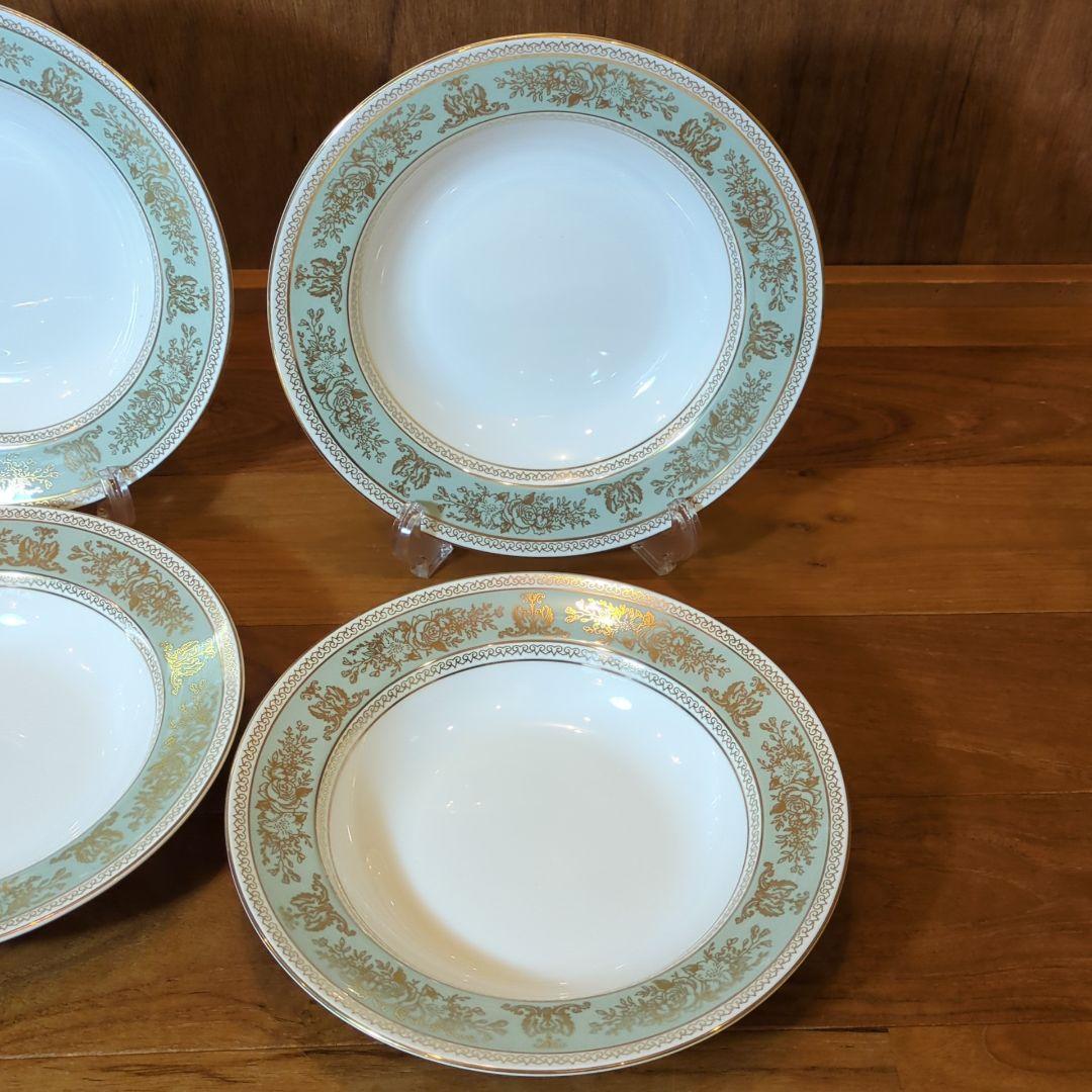 美品◆ ウエッジウッド コロンビア セージグリーン 深皿サラダ皿