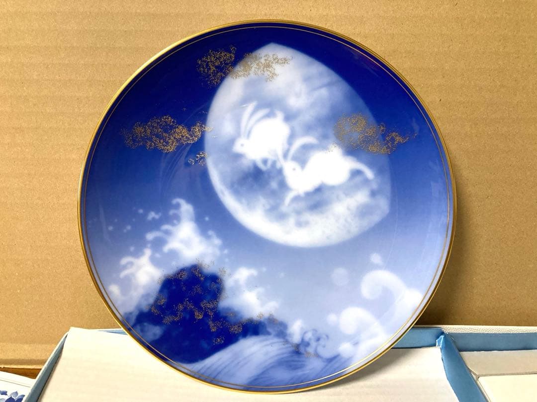 新品 大倉陶園 宮中歌会始御題 平成19年 月 TUKI 兎 飾り皿 プレート