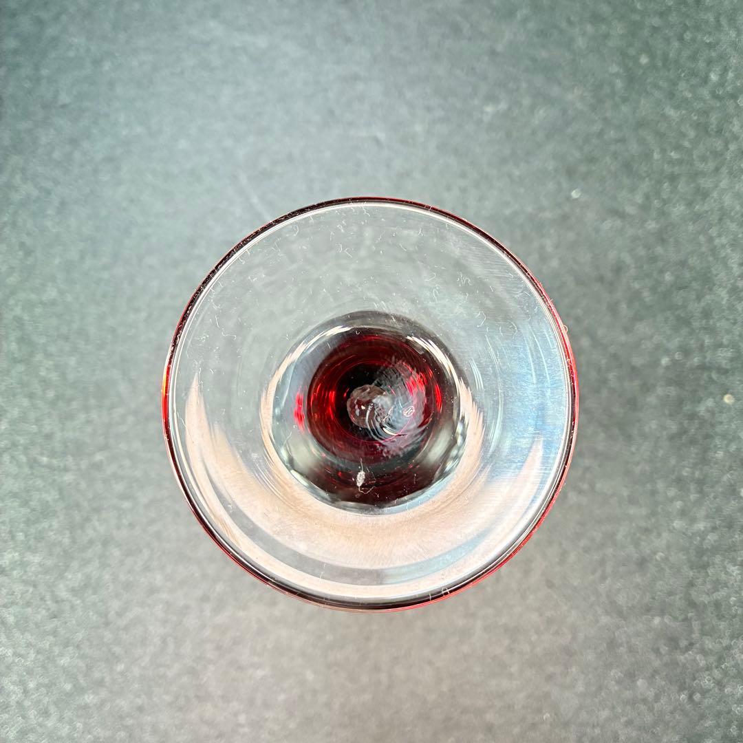 江戸切子 フルートグラス ペア 矢来魚子 赤 青 シャンパングラス 桐箱 切子