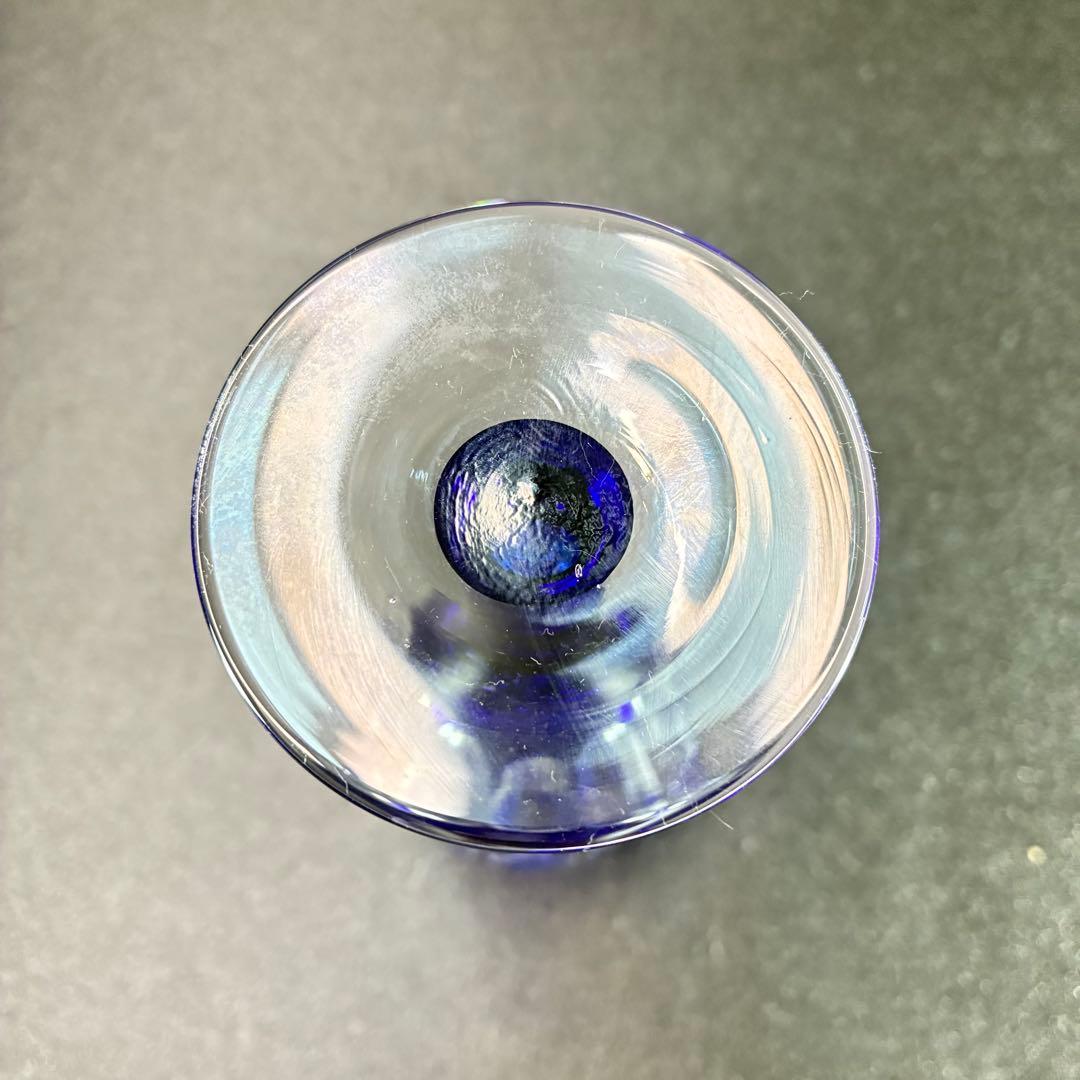 江戸切子 フルートグラス ペア 矢来魚子 赤 青 シャンパングラス 桐箱 切子