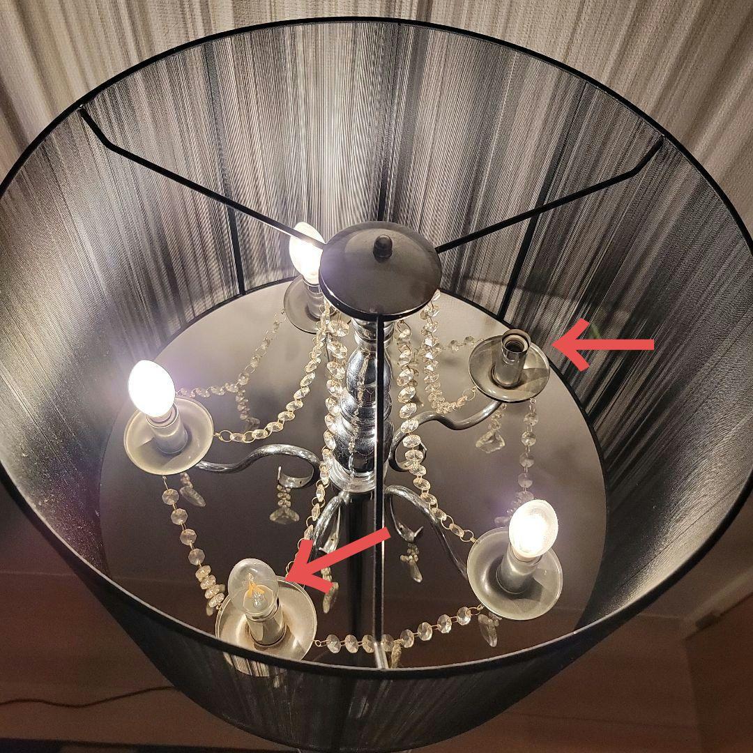 【Hardi】5灯 シェードフロアスタンド ブラック