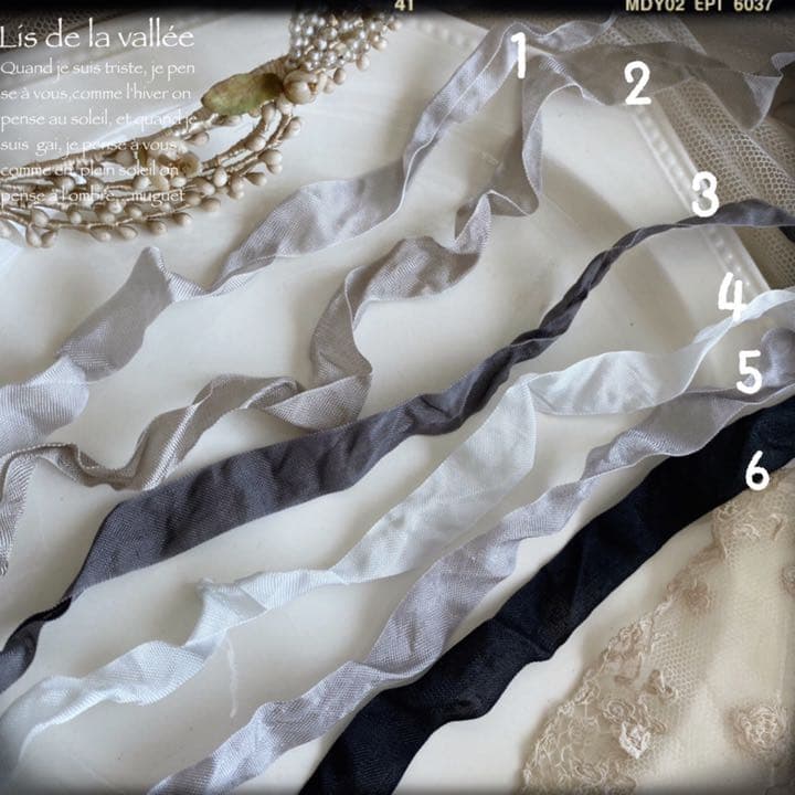 le ruban ୨୧*~ gris ~ くしゅくしゅリボン グレー №2