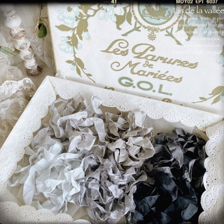 le ruban ୨୧*~ gris ~ くしゅくしゅリボン グレー №2