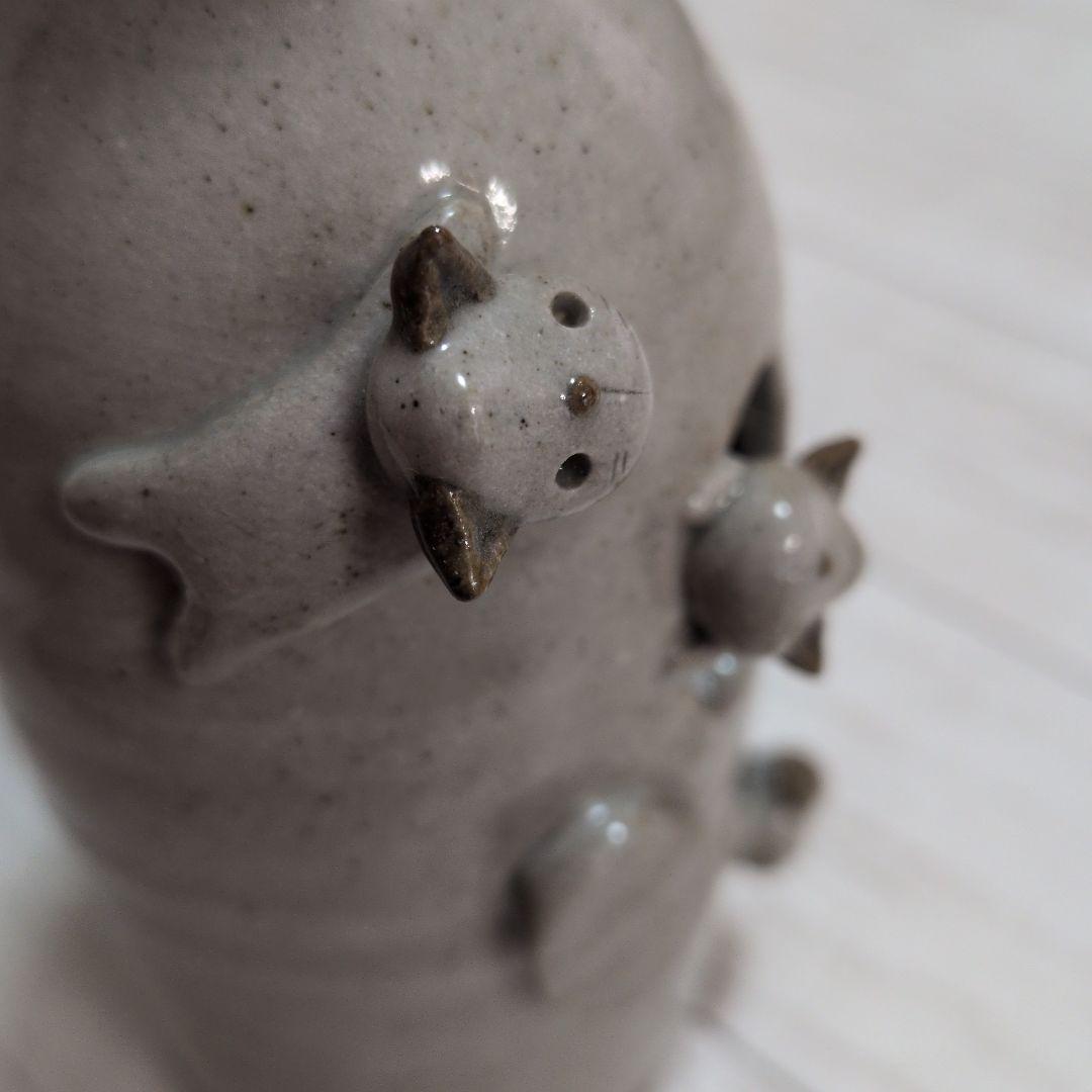 陶器置物　インテリア置物　花挿　動物陶器　犬 うさぎ 猫