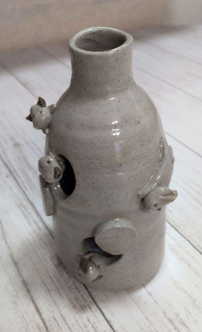 陶器置物　インテリア置物　花挿　動物陶器　犬 うさぎ 猫