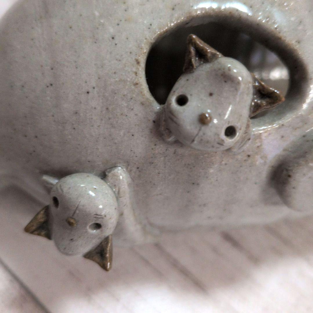 陶器置物　インテリア置物　花挿　動物陶器　犬 うさぎ 猫