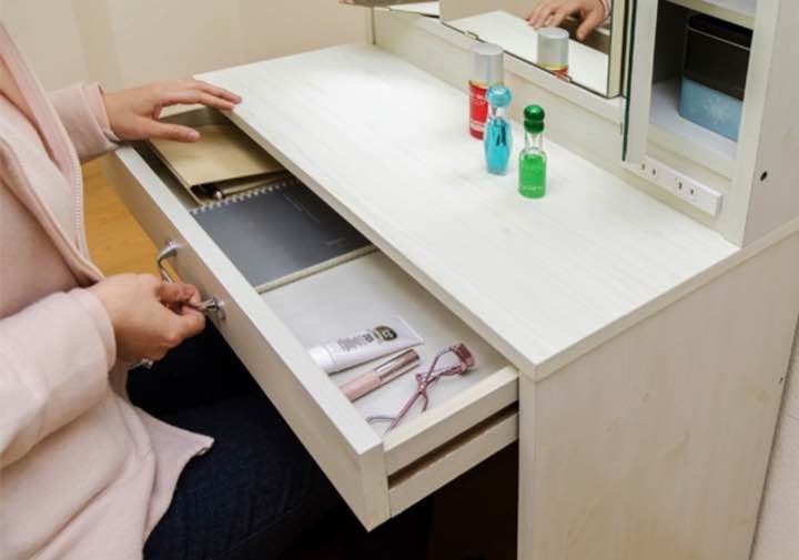 ●送料無料●腰掛付き化粧台 DBR/WH