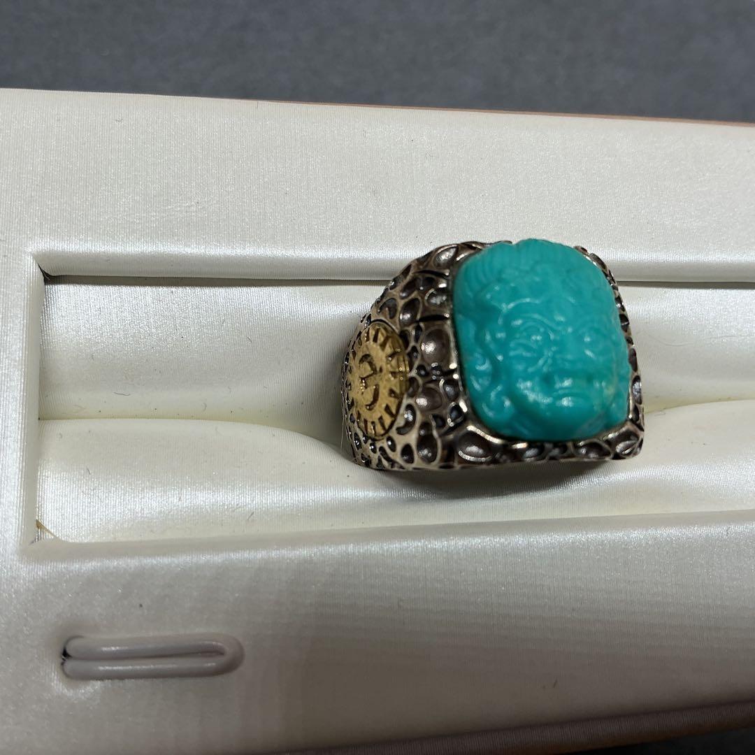 文玩堂：トルコ石彫刻の大黒天リング」特卖品