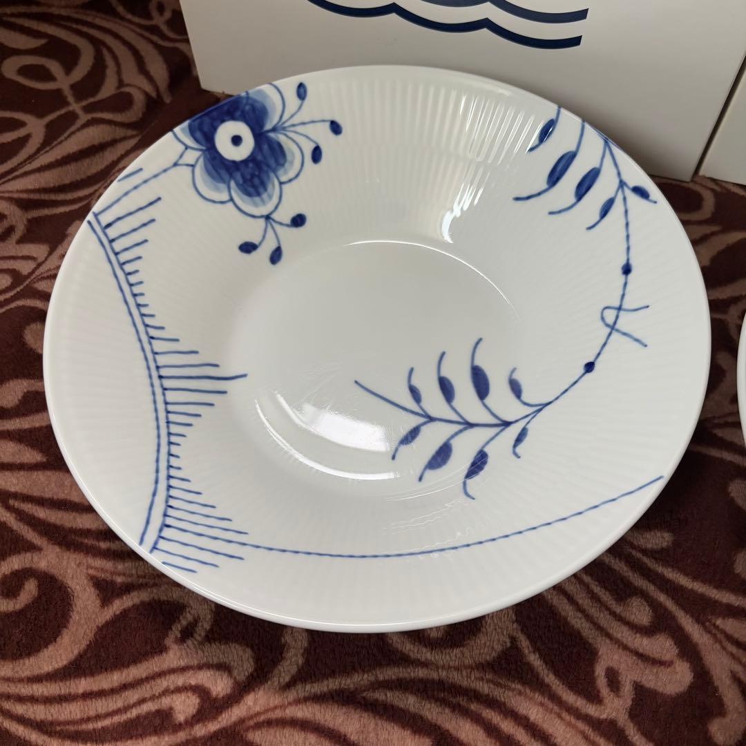 ロイヤルコペンハーゲン ブルーフルーテッド メガ パスタプレート 24cm 2枚