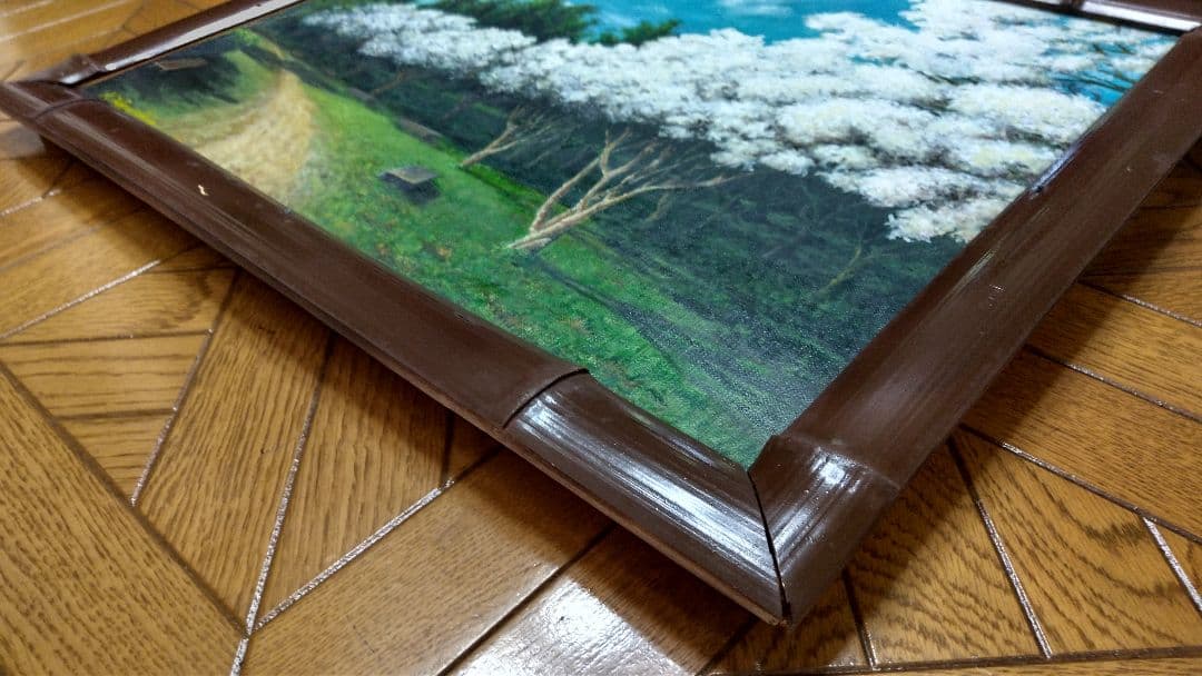 油彩「ナンジャモンジャ」油彩画 絵画 油絵 風景画 花 原画F8