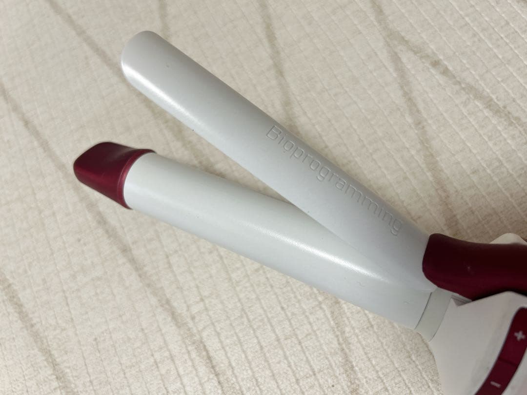 【箱無し】HAIRBEAURON カールアイロン ホワイト/レッド26.5mm