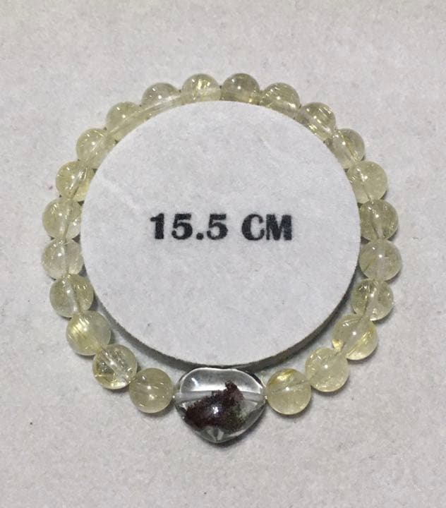 天然石・両面ぷっくりガーデンクォーツ❤︎のルチルブレスレット