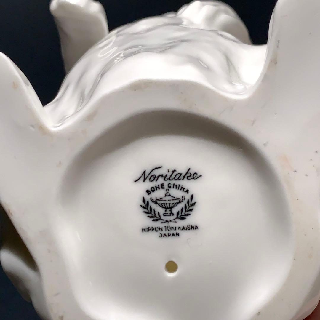 ノリタケ　うさぎ　置物　白磁　R0688て