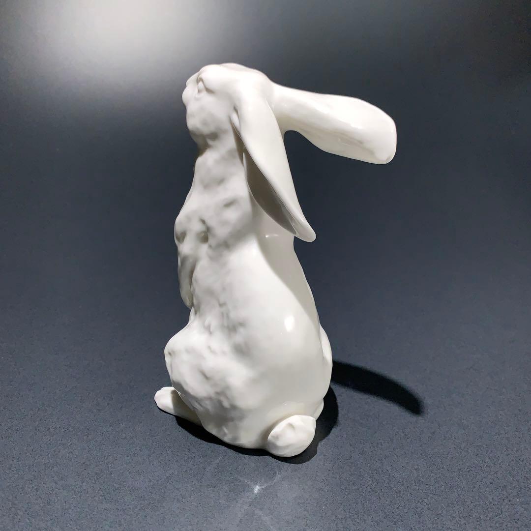ノリタケ　うさぎ　置物　白磁　R0688て